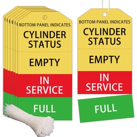 100 Pcs Cylinder Status Sign Tags Waterproof Gas Status Tanks Cardstock 2x4 inch Full In Use Empty Cylinder Cardboard with String 4 Part Cylinder Tag for Checking The State of The Cylinder