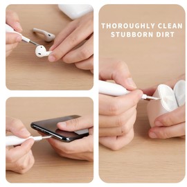 Ultimate Earbud Cleaning Kit – Multi-Function Cleaning Pen-Precision Tools for Crystal-Clear Sound White