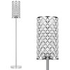 Crystal Floor Lamp, Modern Standing Lamp with Elegant Shade, LED