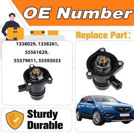 LEVANLIGHT Thermostat # Seal Housing Replacement Compatible With Vauxhall Corsa D E Astra J 1.2 1.4 1338029#1338261#55561629#55579011#55593033 Car Thermostat