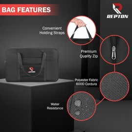 Repton Cabin Bag 45x32x16 | Airlines Underseat Travel Bag Holdall Bag | Carry on Hand Luggage Weekend Bag for Men & Women (Black)