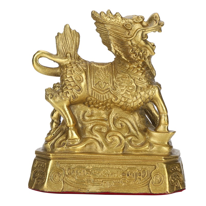 Qilin Ornament Brass Home Desktop Statue Collection Lucky Animals Crafts