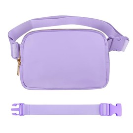 VOROLO Waist Pack for Running Fanny Pack for Women and Men Crossbody Belt Bag Bum Bag with Adjustable Strap for Sports Light Purple with Rope