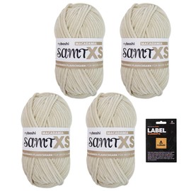 myboshi Samt XS, flauschiges, zartes Chenillegarn, Flauschwolle zum Häkeln und Stricken, für Mini-Amigurumi und Bekleidung, 50g, Ll 90m, Beige (Macadamia) 4 Knäuel