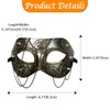 JewelryWe Steampunk Ghost Masquerade Mask - Men Women Durable Lightweight