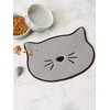 Bone Dry Embroidered Microfiber Cat Shape Pet Food