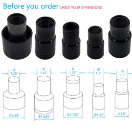 BAFOLLGY Dust Collection Vacuum Hose Kit, 12 Foot Dust Collection Power Tool Kit with 5 Vac Cleaner Hose Fittings/Attachments for Household, woodworking Power Tool Household and Dry/Wet Shop Vac