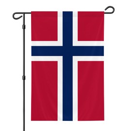 Norway Garden Flag, 12x18 Inch Double-Sided, Vivid Color Norwegian National Garden Flags, for Indoor Outdoor Party Home Lawn Decor