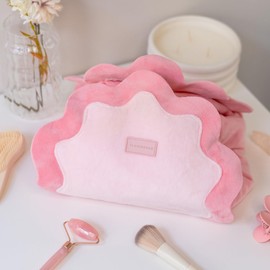 Flamingueo Cosmetic Bag - Women's Toiletry Bag, Travel Essentials, Make Up Bag, Makeup Bag, Beauty Case, Cosmetic Bag, Large, pink