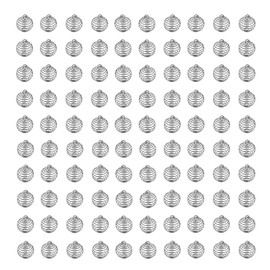 JIALEEY Spiral Bead Cages Pendants, 100 PCs 20x25mm Silver Plated Stone Holder Necklace Cage Pendants Findings for Jewelry Making and Crafting