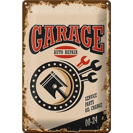 Blechschild 20x30cm gewölbt Garage auto repair service 00-24 Deko Geschenk Schild