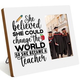 Teacher Graduation Picture Frame Teacher Graduation Gifts for Her Friends College Masters Senior Degree Graduation Gifts for Women She Believed She Could Graduation Photo Frame Decorations for Home