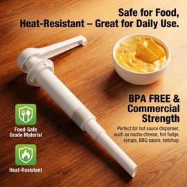 Universal 2-Pack Replacement Pumps for Nacho Cheese/Hot Fudge/Syrup Dispensers – Compatible with 2.2Qt-7.6Qt Sauce Warmers for Fudge – Concession, Restaurant Use, Cheese, Caramel – Food Grade Plastic