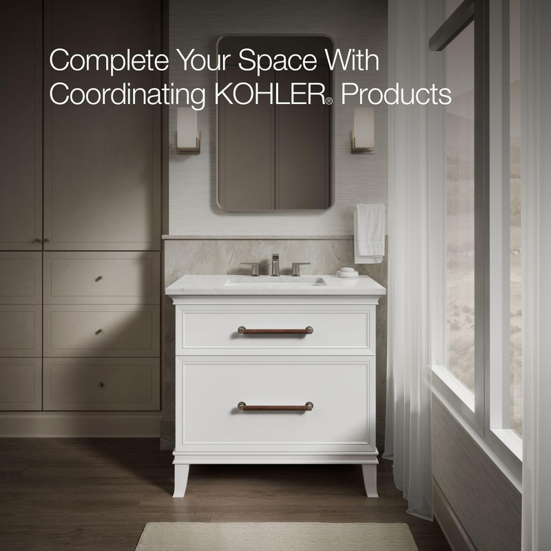 KOHLER 20000-0 Caxton Rectangle Undermount Bathroom Sink, Bathroom Vanity Sink