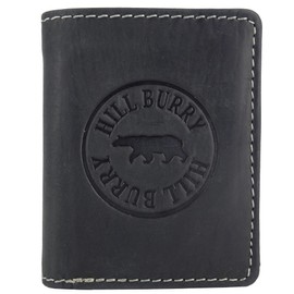 Genuine Leather Wallet • Wallet for Men and Women with RFID Protection • Wallet with Coin Compartment • Hill Burry HillBurry Wallet • Black for Men Wallet • Portrait Format, black, Classic