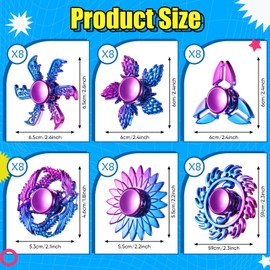 Woanger 48 Pcs Fidget Spinner High Speed Hand Spinners for Anxiety ADHD Adults Boys Girls, Anxiety Stress Relief Toys for Focus Party Favor Classroom Prizes(Gradient Color,Cool Style)