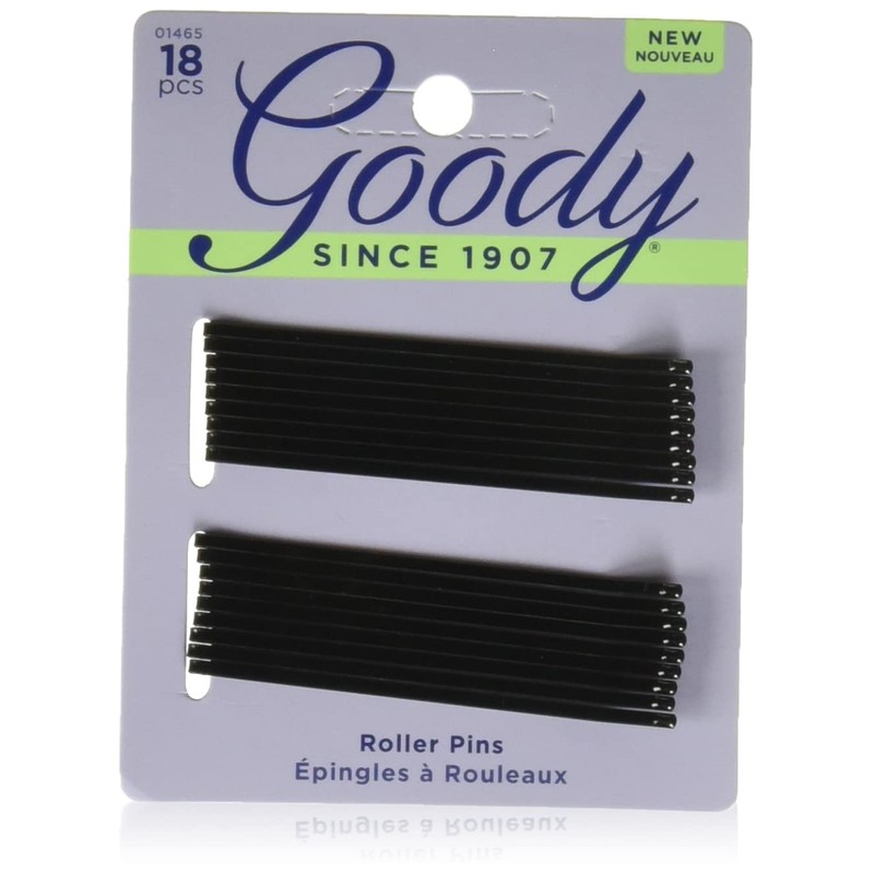 Goody Black Roller Pins, 3 inches 18 ea (Pack of