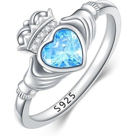 Claddagh Ringe für Frauen 925 Sterling Silber Claddagh Herz Ringe Claddagh Hochzeit Ringe Schmuck Geschenke für Frauen Mutter Ehefrau (7)