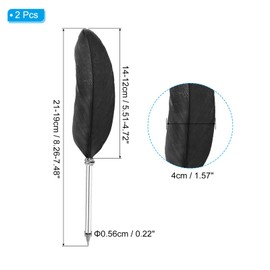 PATIKIL 21cm/8" Feather Ballpoint Pen, 2Pcs Ink Vintage Quill Pen Refined Plated Dip Pen for Calligraphy Writing Signature Wedding Gift, Black