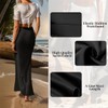 Odizli Satin Skirt Women's Long Elegant Summer High Waist A
