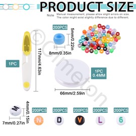 Cimeton 1202Pcs Acrylic Letter Beads Kit Includes A-Z Alphabet Pattern Beads, Number Beads, Colorful Pony Beads, Flat Letter Beads, Black Alphabet Beads, White Letter Beads for Jewelry Making