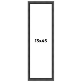 13x45 Frame Black Picture Frame - Complete Modern Photo Frame Includes UV Acrylic Shatter Guard Front, Acid Free Foam Backing Board, Hanging Hardware Wood Wall Frames for Family Photos - no Mat