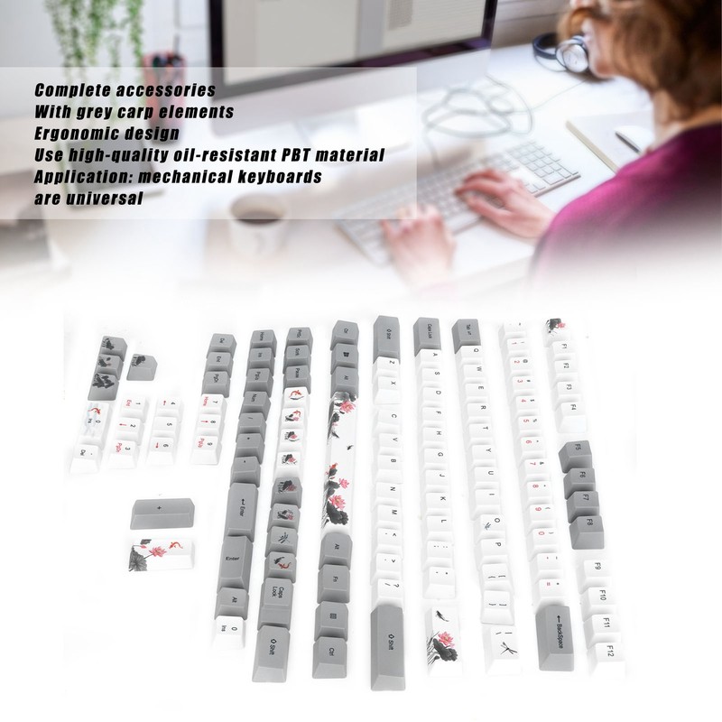 PBT Keycaps 118 Key English Style With Animal Pattern Elements