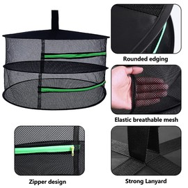 Herb Drying Net with Zip, 2 Layers Herb Dryer Hanging, Drying Net with Storage Bag, Plant Dryer for Drying Vegetables, Meat, Herbs, Fish