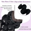 Jet Black Hair Extensions Clip in Human Hair 16inch with