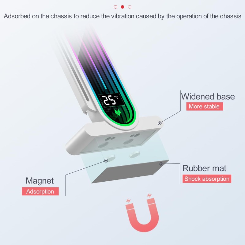 GPERHUAN ARGB GPU Support Bracket, Universal GPU Bracket with Temperature