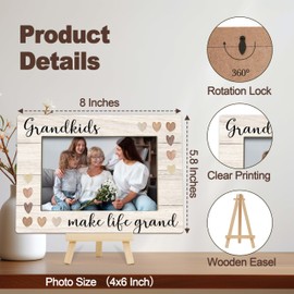 ZIIUFRN Grandkids Picture Frame Gifts, Grandchildren Photo Frames, New Grandparents Gifts, Grandparents Baby Announcement Gift, Wood Decor for Desk Display -B09