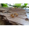 Gold dot stud stainless steel round, golden earrings, anti-allergic