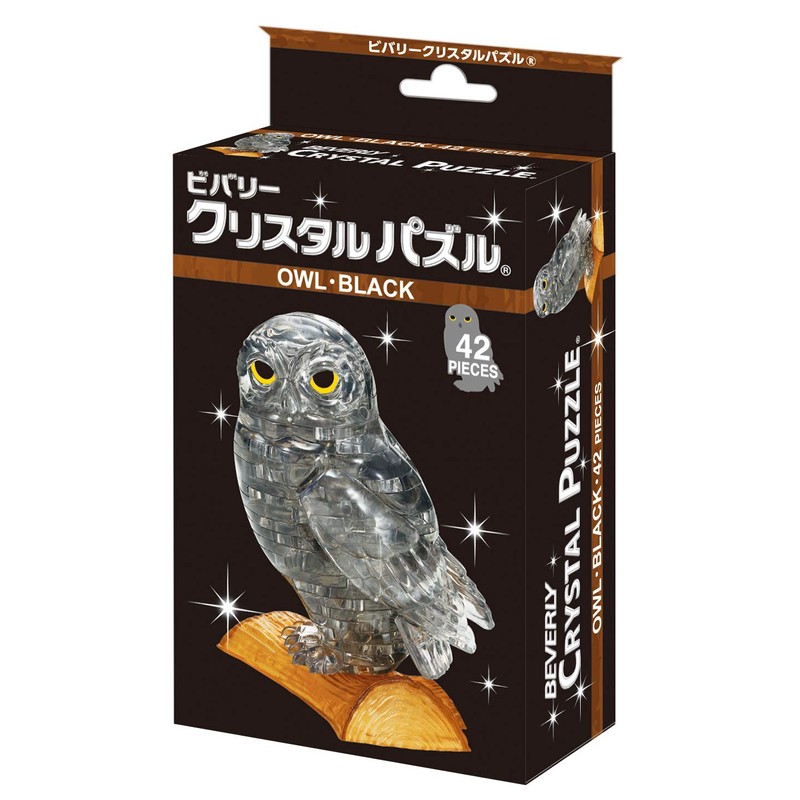 42 Piece Crystal Puzzle Owl Black