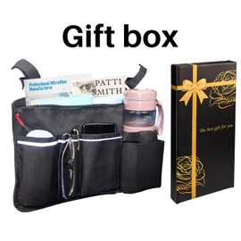 Wheelchair Side Bag with Cup Holder,Wheelchair Pouch Side Pocket,Wheelchair Armrest Pouch Accessories for Walker,Rollator,Electric Scooter,Gift for Mother's & Father's Day