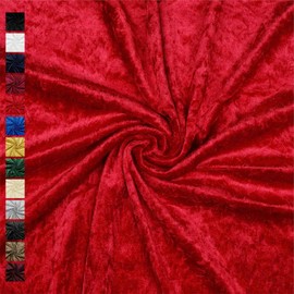 VmG-Store Crushed Velvet Fabric 2 m x 145 cm for Sewing, No Sold by the Metre, Shiny Stretch Velvet for Curtains, Curtains, Stage, Costume, Dress, Clothing, Tablecloth, Decorative Fabric (009 Red)