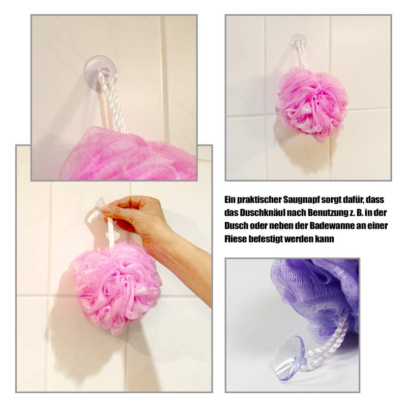 COM-FOUR Duschk Näule XL/Bath Knot Sponge (Set of 4)