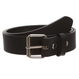 Kids or Extra Small Size Snap On Plain Leather Belt, Black | 25 Inch