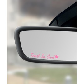 SCUARI 4PCS Car Stickers,Car Decals,Car Accessories Trust in God Rearview Mirror Sticker,Car Stickers and Decals,Car Decals for Women,Trust in God Mirror Decal,Suitable for Car,Motorcycle (Pink)