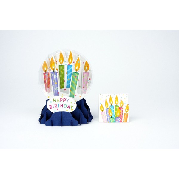 3D Snow Globe - Birthday Candles - Birthday Card