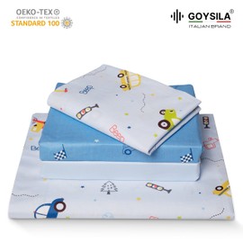 GOYSILA Next to Me Baby Crib Sheets 4 Pieces 100% Cotton Oeko-Tex Certified Hypoallergenic Breathable.Compatible Nexttome Cosleeping Cot Chicco Next2Me Babylo Cozee Kinderkraft Lullago Mattress 50x83
