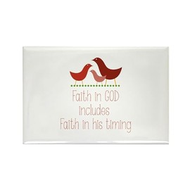 CafePress Faith God Timing Magnets Rectangle Magnet, 3"x2" Refrigerator Magnet
