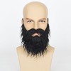 Yan Dream Black Fake Beard with Mustache Big Full Grey
