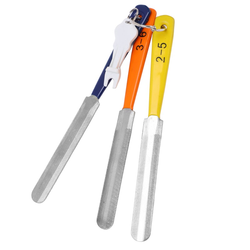 3pcs Nut File Tapered Cutting Edge Comfortable Handle Double Sided
