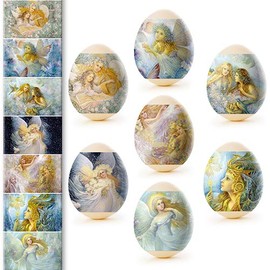 Lot of 2 * 7 Easter Egg Decoration Thermo Heat Shrink Sleeve Wraps Pysanka for 14 Easter Eggs