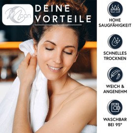 MOON Floringo Microfibre Hairdresser Hand Towels 30 x 50 cm with Absorbent Surface White Pack of 10