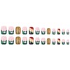 Rainbow Press on Nails Short Square St. Patrick's Day Fake