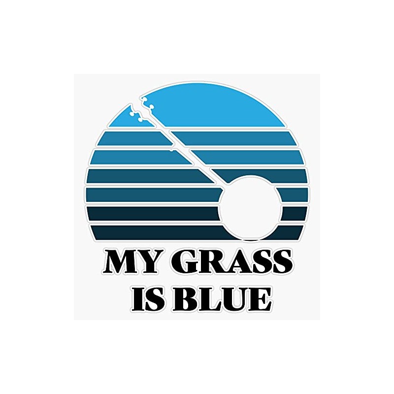 Retro Banjo My Grass Is Blue Bumper Sticker Window Vinyl