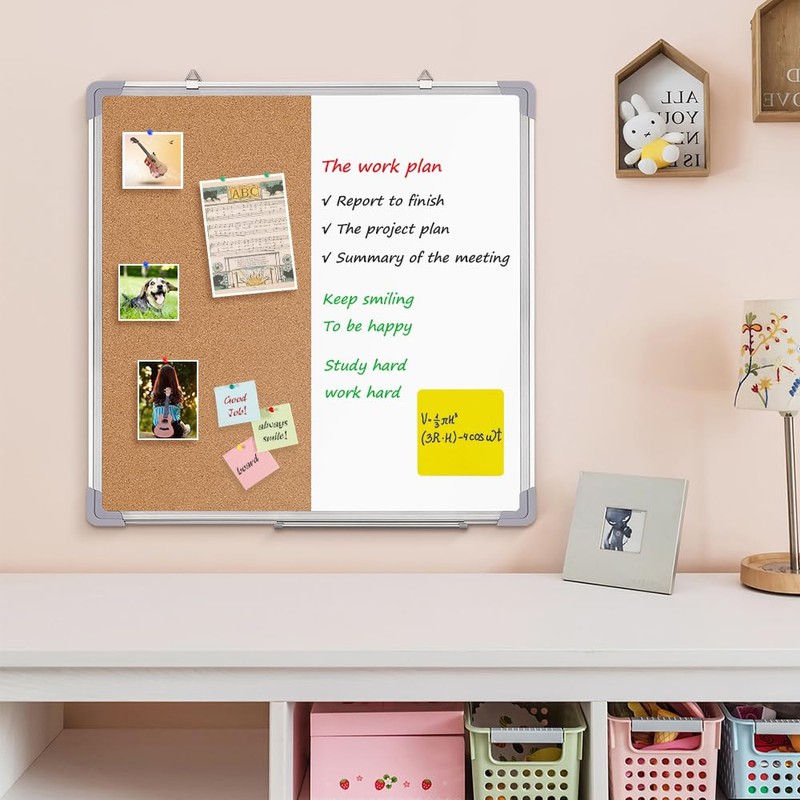 Cork Board White Board Combo - 24 x 24 Dry