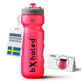 bXhaled - BPA-Free Sports Water Bottle, Germ and Odour-Free Sports Water Bottle, 750 ml, Leak-Proof, Gym Bottle, Sports Bottle, Sports Bottle, Fitness Bottle, Pink