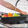 Fousenuk Extendable Strainer Basket Over the Sink, Black, Strainer for